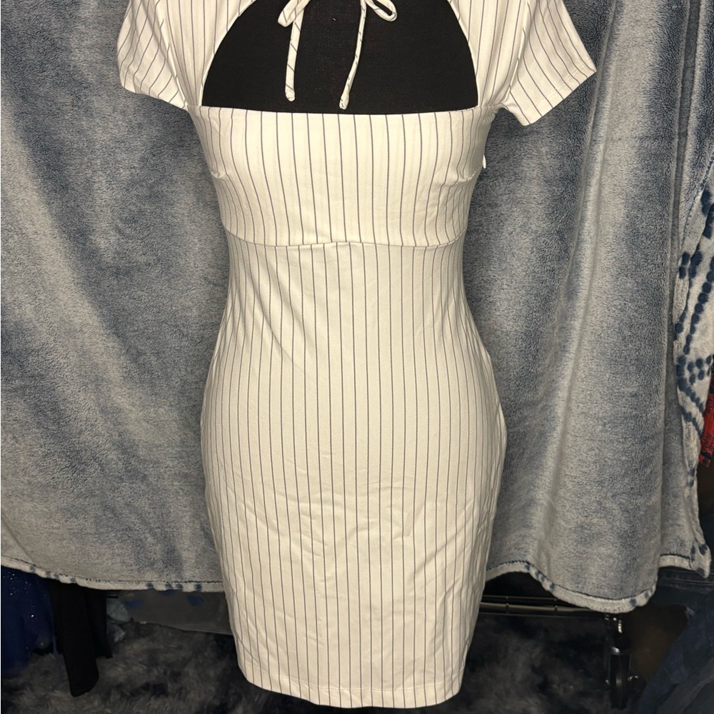 Wild Fable Black and White Striped Mini Dress